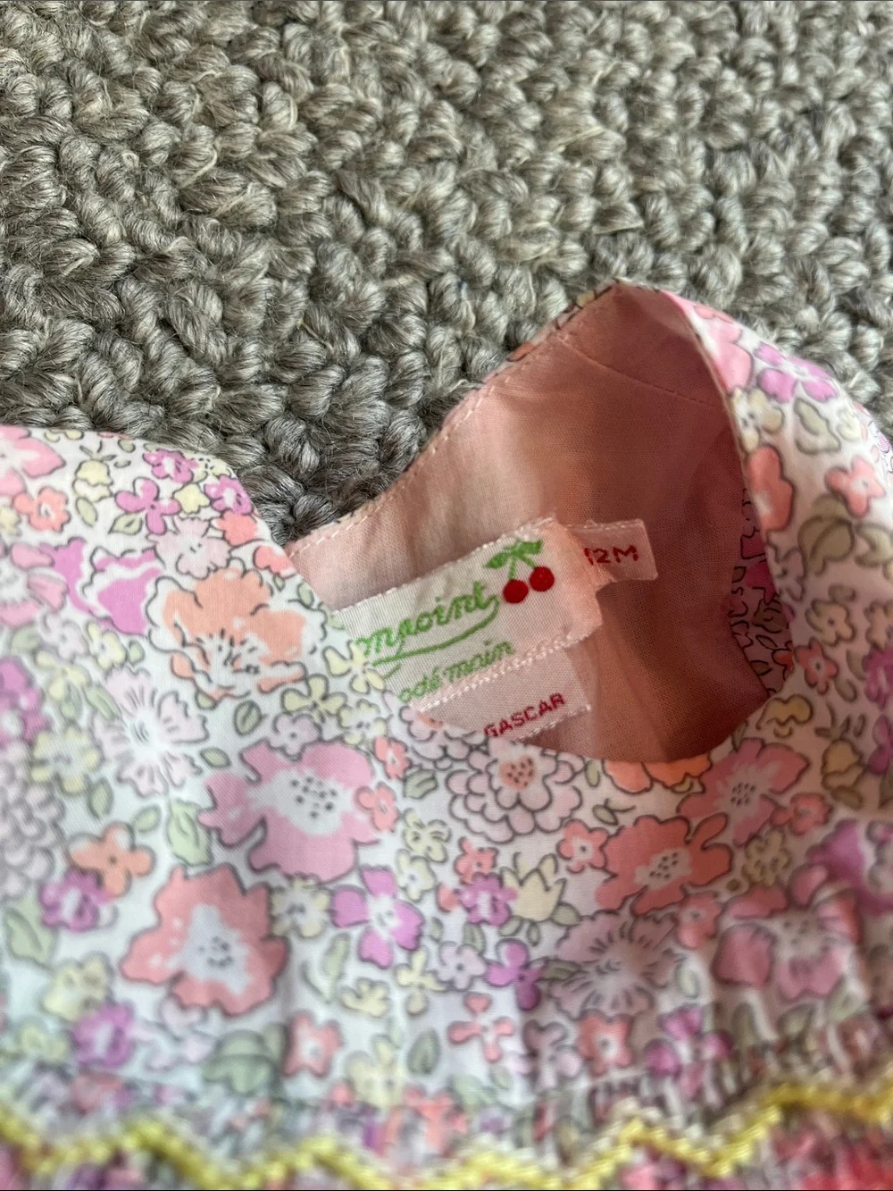 Bonpoint Pink Floral Smocked Dress with Pastel Accents